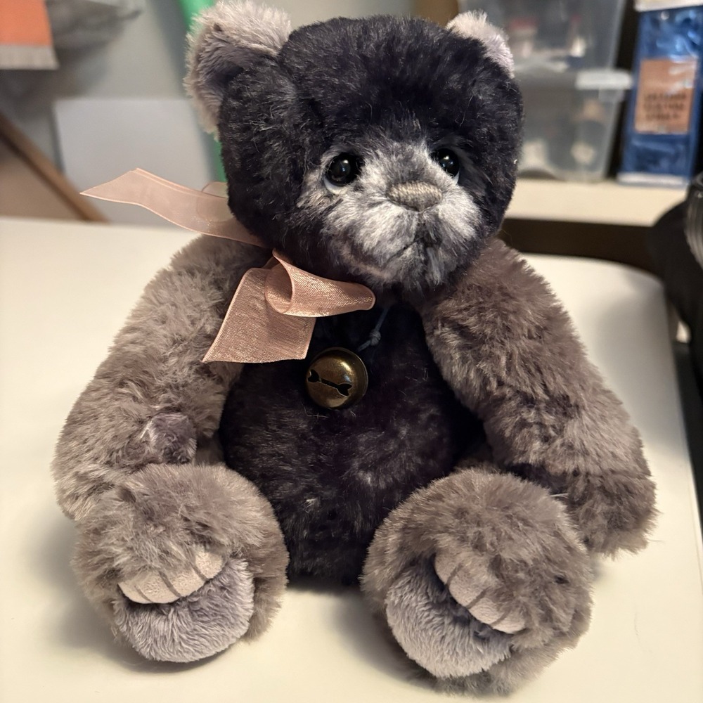 Charlie Bears Plush Collection 2019 Diddums Teddy Bear 11" Gray BRAND NEW